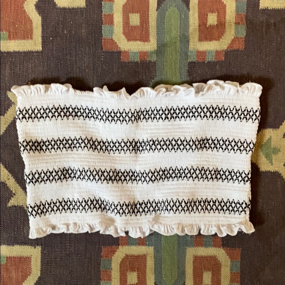 Black and white urban outfitters bandeau top